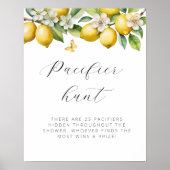 Baby shower-Pacifier van Bright Summer Lemon Poster (Voorkant)