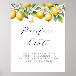 Baby shower-Pacifier van Bright Summer Lemon Poster