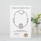 Baby shower paddenstoel Draai het gezicht Briefpapier (Staand voorkant)