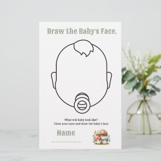 Baby shower paddenstoel Draai het gezicht Briefpapier (Staand voorkant)