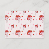 Baby shower paddenstoel luierspoel | Rood en roze Informatiekaartje (Achterkant)