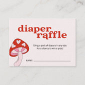 Baby shower paddenstoel luierspoel | Rood en roze Informatiekaartje (Voorkant)