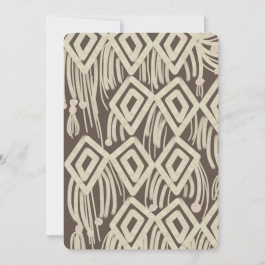 Baby shower Painterly Macrame Boho Kaart (Achterkant)