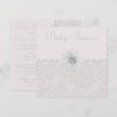 baby shower  Paisley Lace, Flowers & Pearls Kaart (Voorkant / Achterkant)