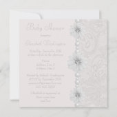 baby shower  Paisley Lace, Flowers & Pearls Kaart (Achterkant)