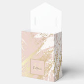 Baby shower palmboom laat roze wit goud bladeren bedankdoosjes (Geopend)