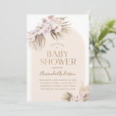 Baby shower palmpalmplank met minimalistische boom kaart (Staand voorkant)