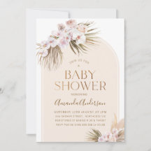 Baby shower palmpalmplank met minimalistische boom