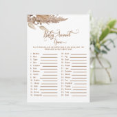 Baby shower Pampas Baby Animal Game II Kaart (Staand voorkant)