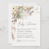 Baby shower pampas gras moderne elegante natuurlij kaart (Voorkant)