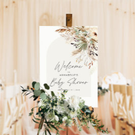 Baby shower pampas gras moderne elegante pokken poster