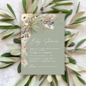 Baby shower pampas gras moderne elegante salie gro kaart