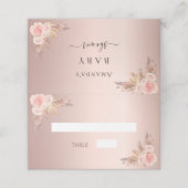 Baby shower pampas gras roos goudbloem plaatskaartje (Buitenkant ongevouwen)