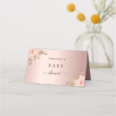 Baby shower pampas gras roos goudbloem plaatskaartje (Achterkant)