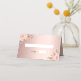 Baby shower pampas gras roos goudbloem plaatskaartje
