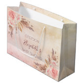 Baby shower pampas gras roos goudroze floraal groot cadeauzakje (Voorkant Gekanteld)