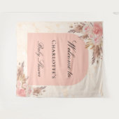 Baby shower pampas gras roos goudzool wandkleed (Voorkant (horizontaal))