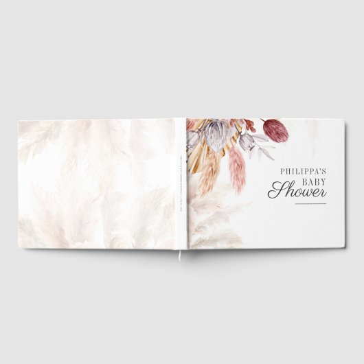 Baby shower Pampas Grass Tan Terracotta Gastenboek (Volledig)