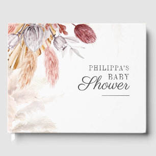 Baby shower Pampas Grass Tan Terracotta Gastenboek