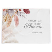 Baby shower Pampas Grass Tan Terracotta Groot Cadeauzakje (Voorkant)