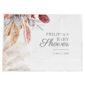 Baby shower Pampas Grass Tan Terracotta Groot Cadeauzakje (Achterkant)