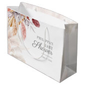 Baby shower Pampas Grass Tan Terracotta Groot Cadeauzakje (Achterkant Gekanteld)