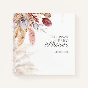 Baby shower Pampas Grass Tan Terracotta Guest Book Notitieboek