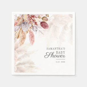 Baby shower Pampas Grass Tan Terracotta Paper Servet