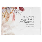 Baby shower Pampas Grass Terracotta Groot Cadeauzakje (Achterkant)