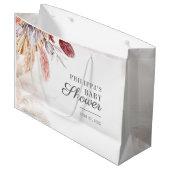 Baby shower Pampas Grass Terracotta Groot Cadeauzakje (Voorkant Gekanteld)