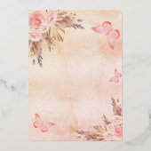 Baby shower pampas grasvis folie uitnodiging (Achterkant)