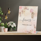 Baby shower pampas graszoet reclamebord met voetstuk