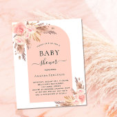 Baby shower pampas roos Gold budget uitnodiging Flyer