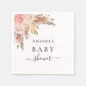 Baby shower pampas roos goudbloem servet (Voorkant)