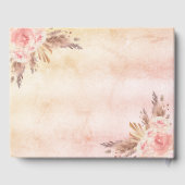 Baby shower pampas roos gouden tedbeer gastenboek (Achterkant)