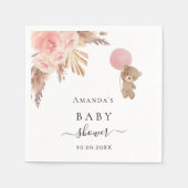 Baby shower pampas roos goudthee servet (Voorkant)