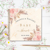 Baby shower pampas roos marmer notitieboek