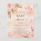Baby shower pampa's uitnodiging briefkaart (Voorkant)