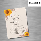 Baby shower pampas zonnebloem luxe magnetische uitnodiging