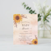 Baby shower pampas zonnebloemen - uitnodiging (Staand voorkant)