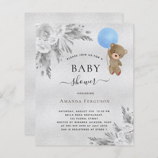 Baby shower pampasgras (Voorkant / Achterkant)