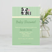Baby shower Panda - Groen Kaart (Staand voorkant)