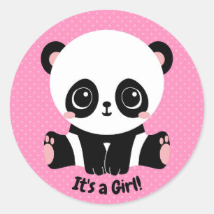  Baby shower Panda Het is een Girl Sticker