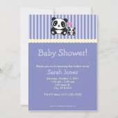 Baby shower Panda - Paars Kaart (Voorkant)