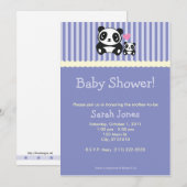 Baby shower Panda - Paars Kaart (Voorkant / Achterkant)