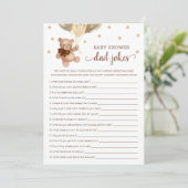 Baby shower Pap Jokes Spel Teddy Bear Bruin Kaart (Staand voorkant)