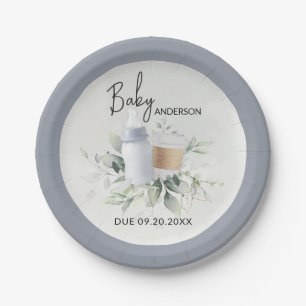 Baby shower Paper Borden Baby is koffiezetten Papieren Bordje