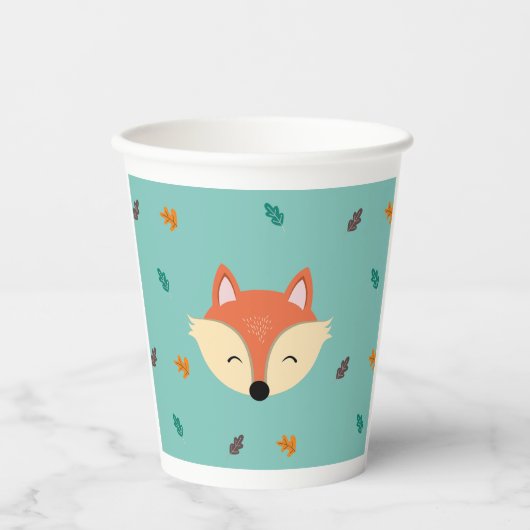 Baby Shower, Paper cup, Animales del Bosque Papieren Bekers (Voorkant)