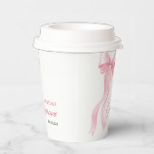Baby shower paper cups with a delicate bow. papieren bekers (Rechts)