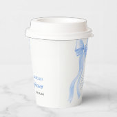 Baby shower paper cups with a delicate bow. papieren bekers (Rechts)